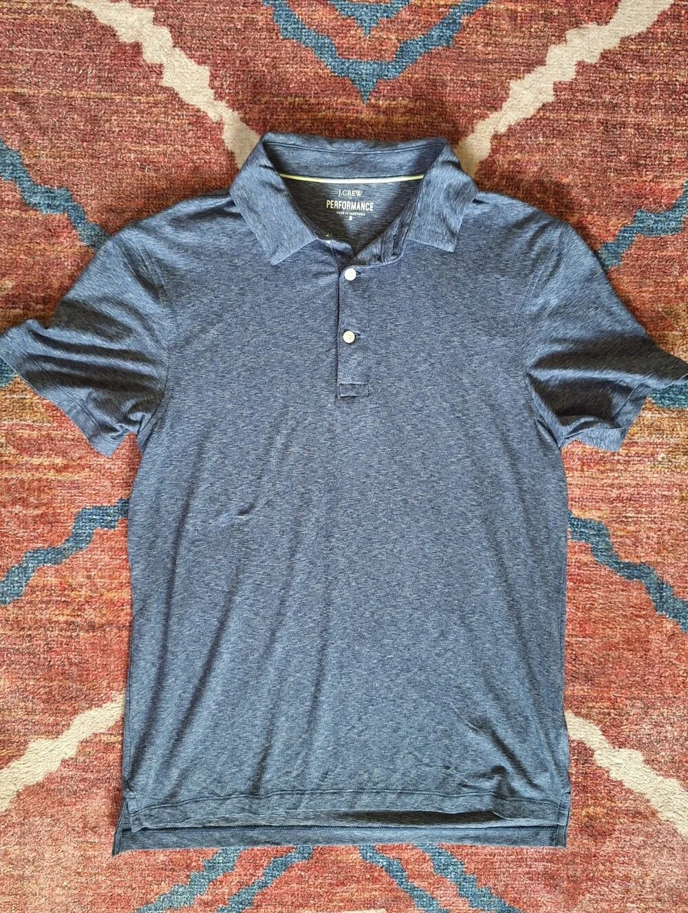 J. Crew Performance Heathered Navy Polo